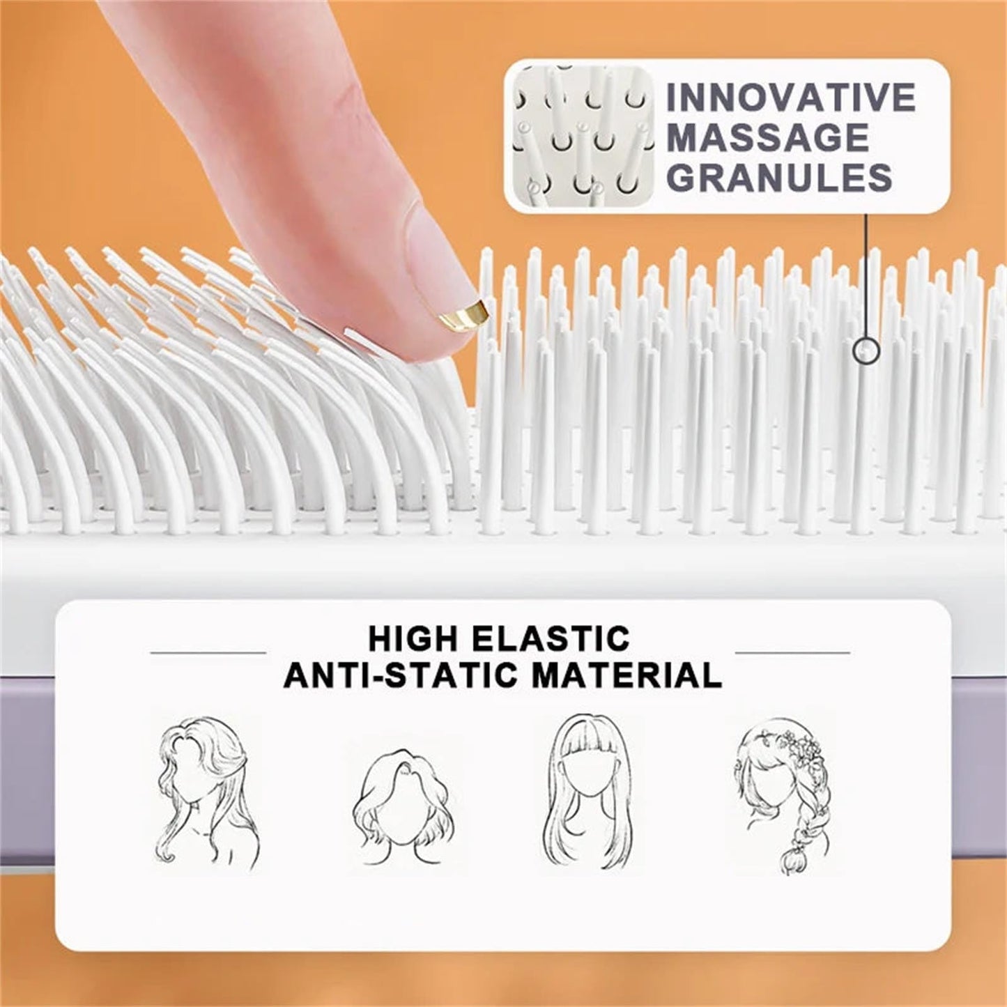 Rotating retractable hair brush ———One-click hair cleaning