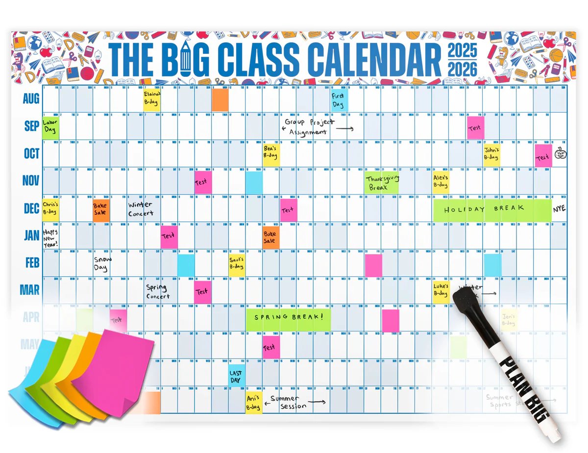 🎁Last Day Promotion 49% OFF🔥The Big Class Academic Calendar (August 2025 to July 2026)