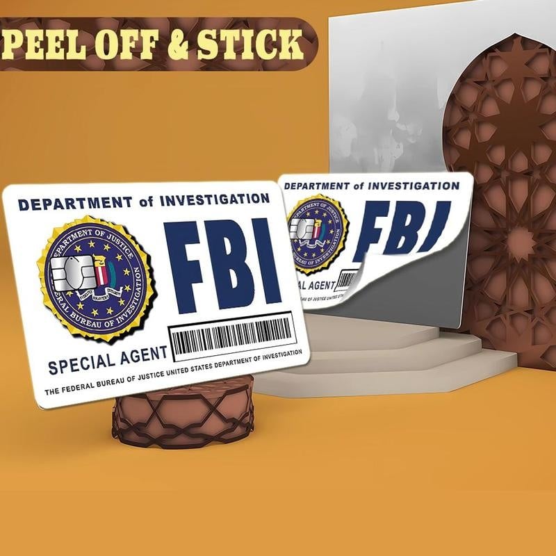 🕵️♂️ Secret Agent Card Skins Kit: FBI/ICE Designs • Cosplay & Gift Stickers