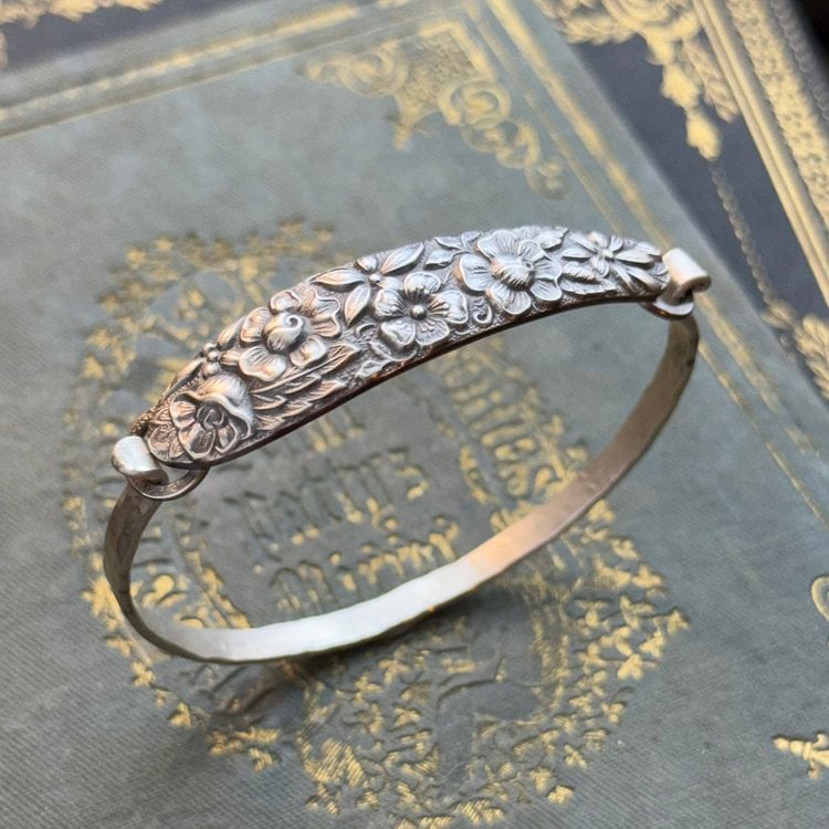 🔥LAST DAY 50% OFF✨Handmade Sterling Spoon Bangle - Made From Authentic Silver-Plated, Vintage Silverware