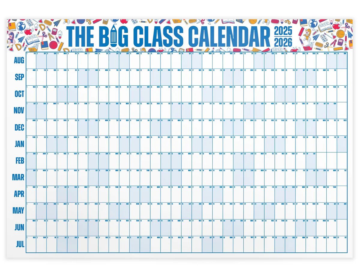 🎁Last Day Promotion 49% OFF🔥The Big Class Academic Calendar (August 2025 to July 2026)