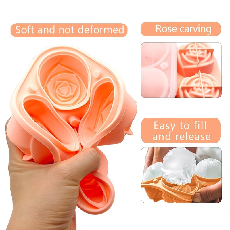๐ Rose Shaped Ice Mold ๐น๐ง