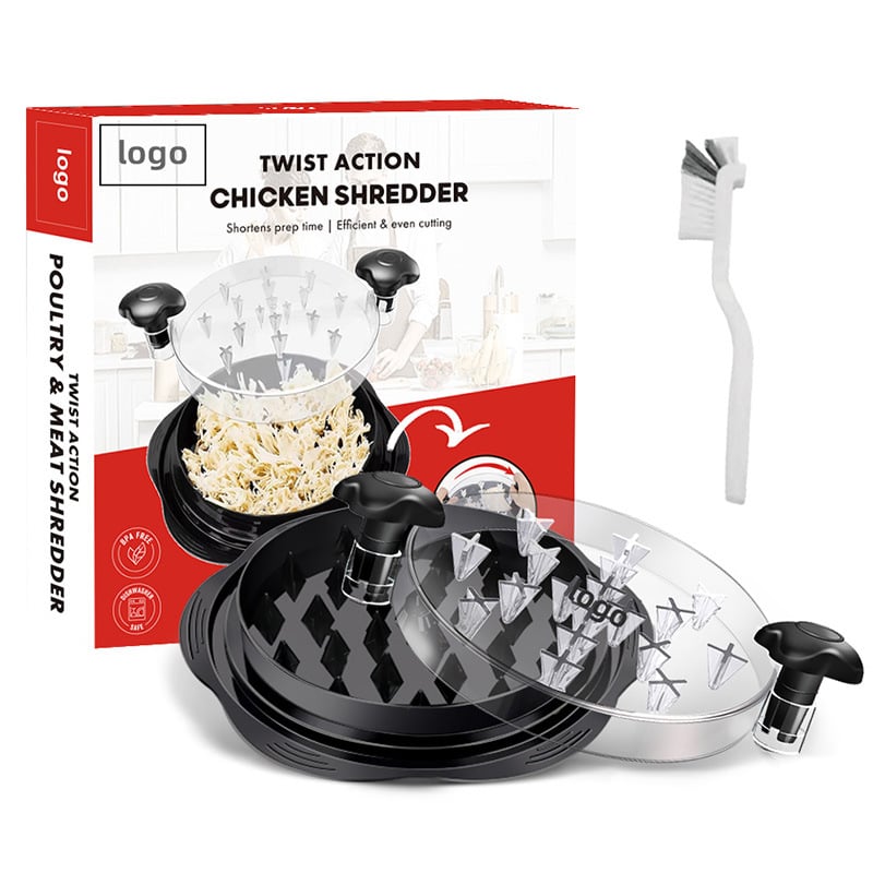 🔥Chicken Breast Shredder Tool, Cooked Meat Shredder With Clear Lid, Auti-slip, Easy To Clean, Chicken Shredder Tool Twist, Chicken Grinder