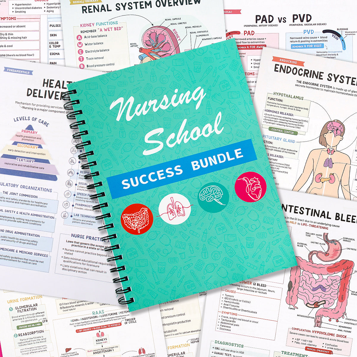 Last Day 50% OFF🔥Nursing School Success Bundle | Spiral Bound (Buy 2 Free Shipping)