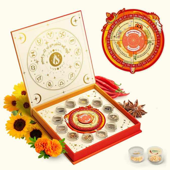🔥Last Day 49% OFF -💥Zodiac Seed Bank with Moon Calendar Gardening Gift 🌙 Moon-Guided Gardening Instructions Included