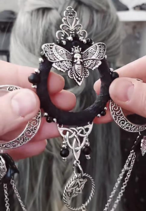 🔥LAST DAY 50% OFF🧙♀️Handmade Goddess of the Night Witchy Hair Pin
