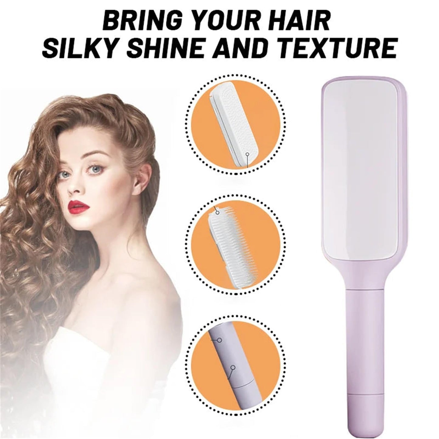 Rotating retractable hair brush ———One-click hair cleaning