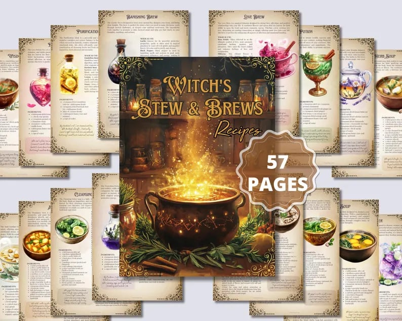 🔥Last Day 49% OFF - 🧙♀️🍲WITCH'S STEW & BREWS Decipes:50 Enchanted Recipes for Body and Soul💫