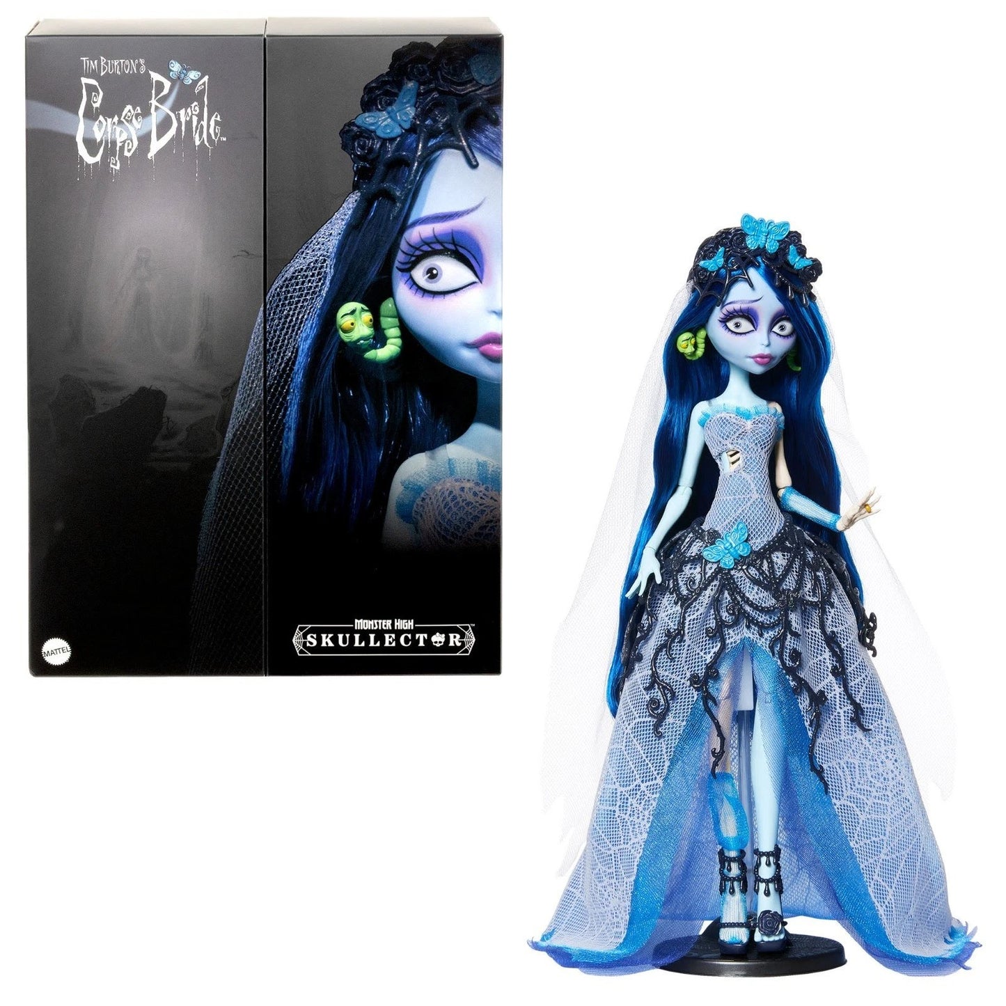 🎃 Halloween Exclusive: Monster High × Tim Burton's Corpse Bride Emily Skullector Fashion Doll💀🕯️