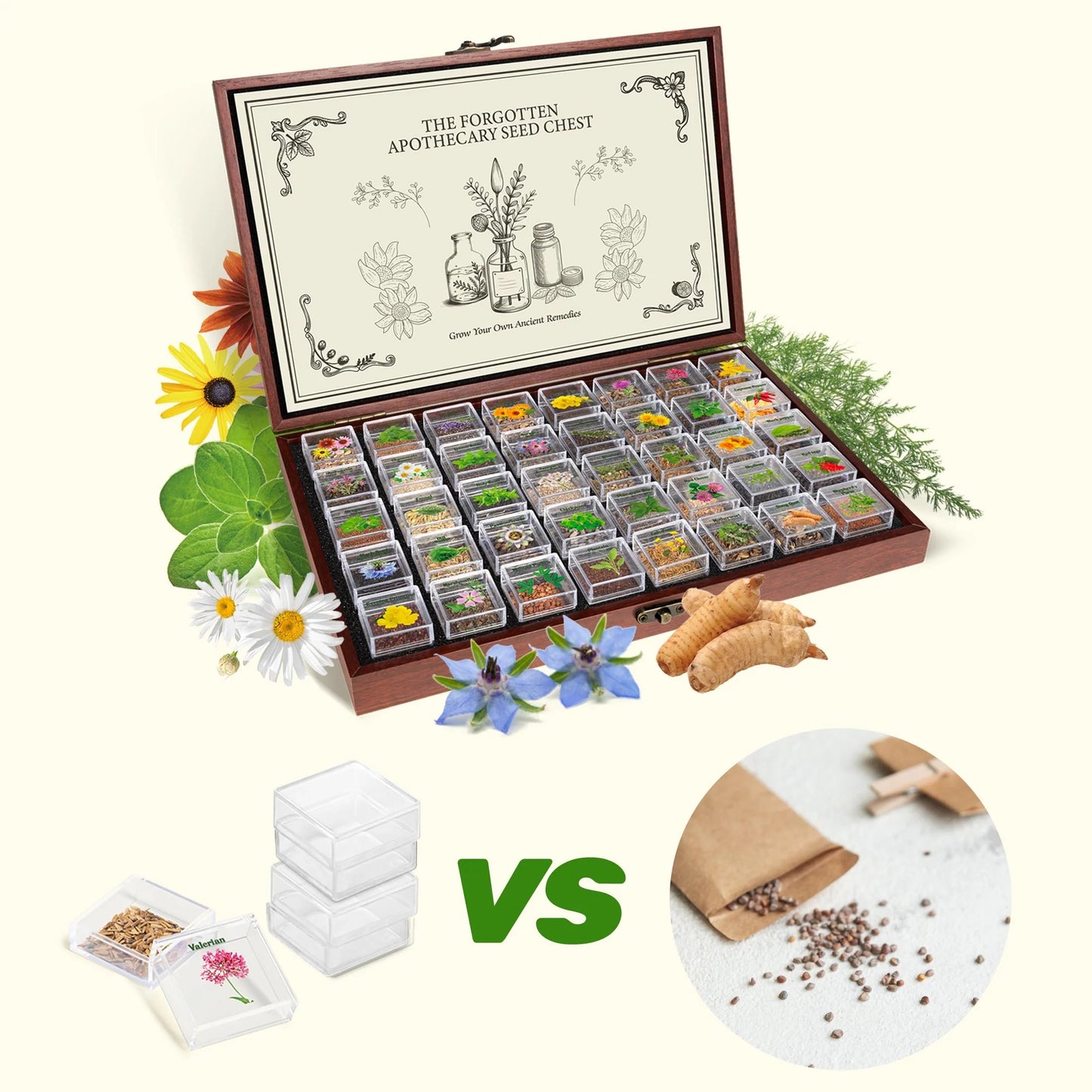 Last Day Flash Sale-60% OFFš„The Forgotten Apothecary Seed Chest - 40 Varieties of Medicinal Herb Seeds