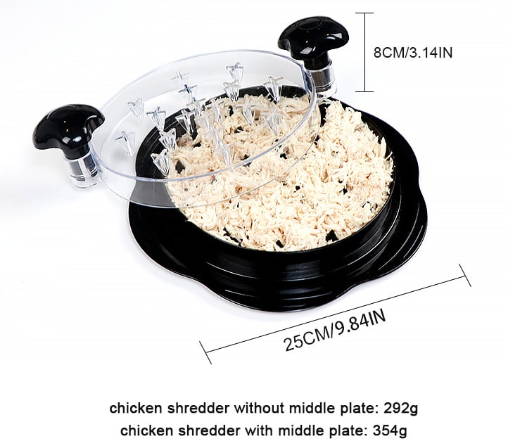 🔥Chicken Breast Shredder Tool, Cooked Meat Shredder With Clear Lid, Auti-slip, Easy To Clean, Chicken Shredder Tool Twist, Chicken Grinder
