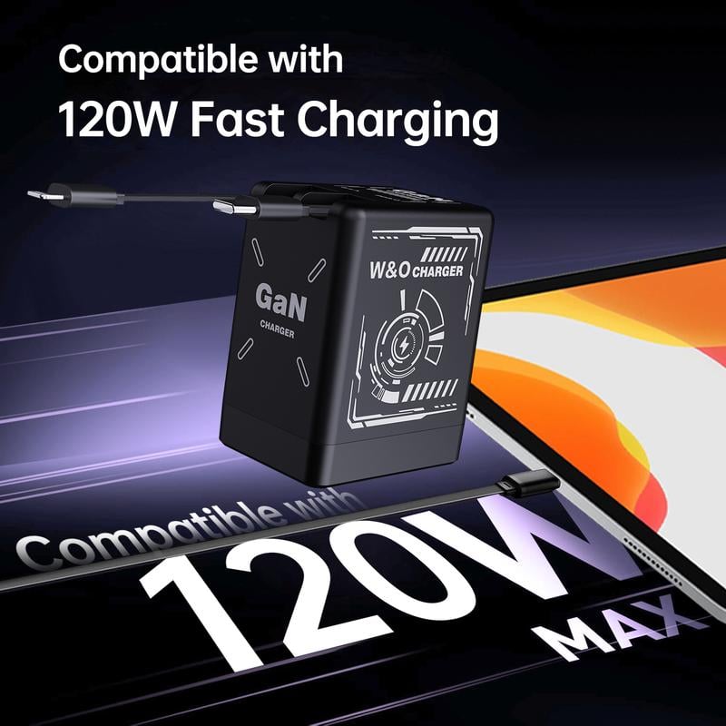 ⏳ 2025 Deal! 120W GaN Super Fast Charger with 3-in-1 Cables!