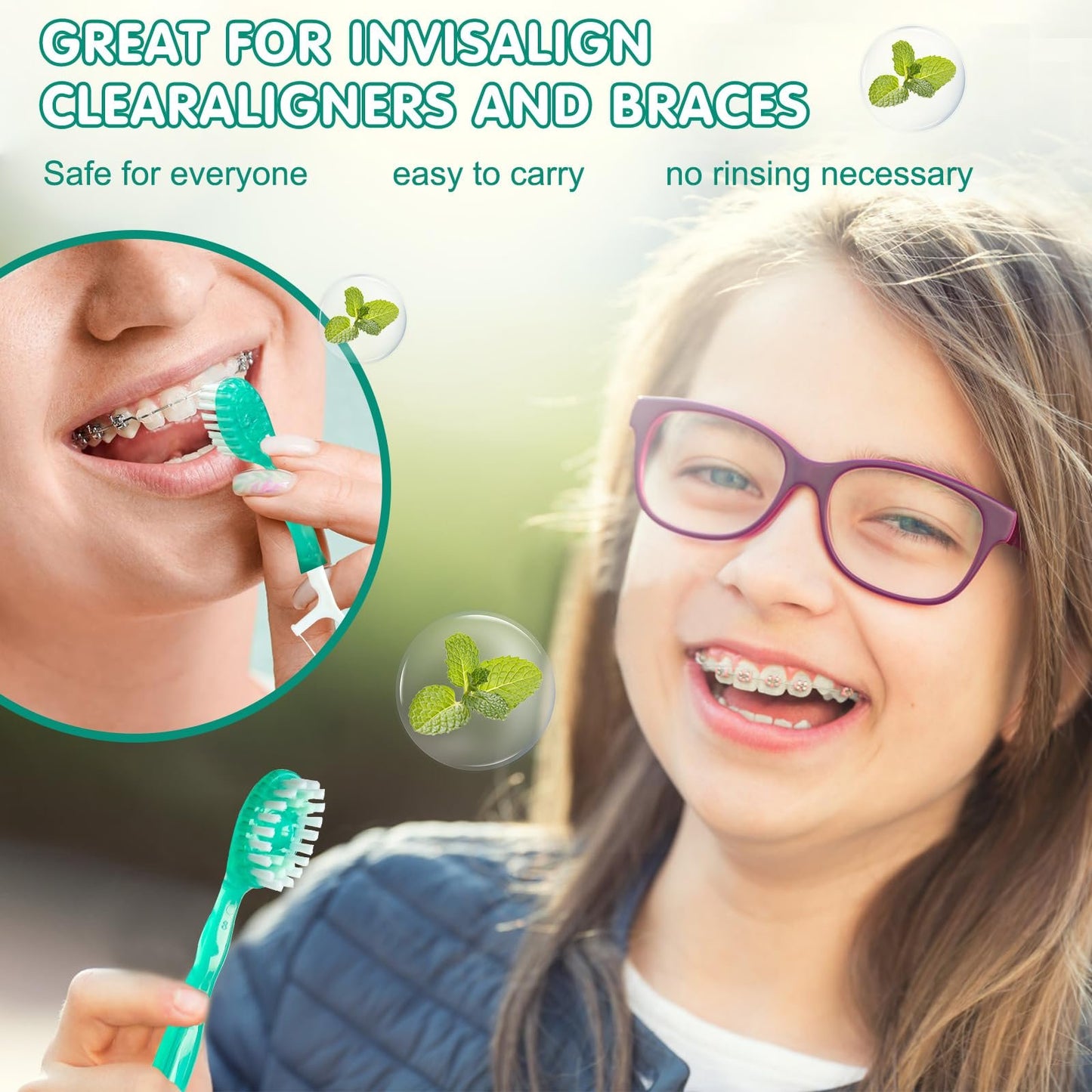 š5 in 1 Mini Toothbrush & Floss & Tongue Scraper & Toothpick Set
