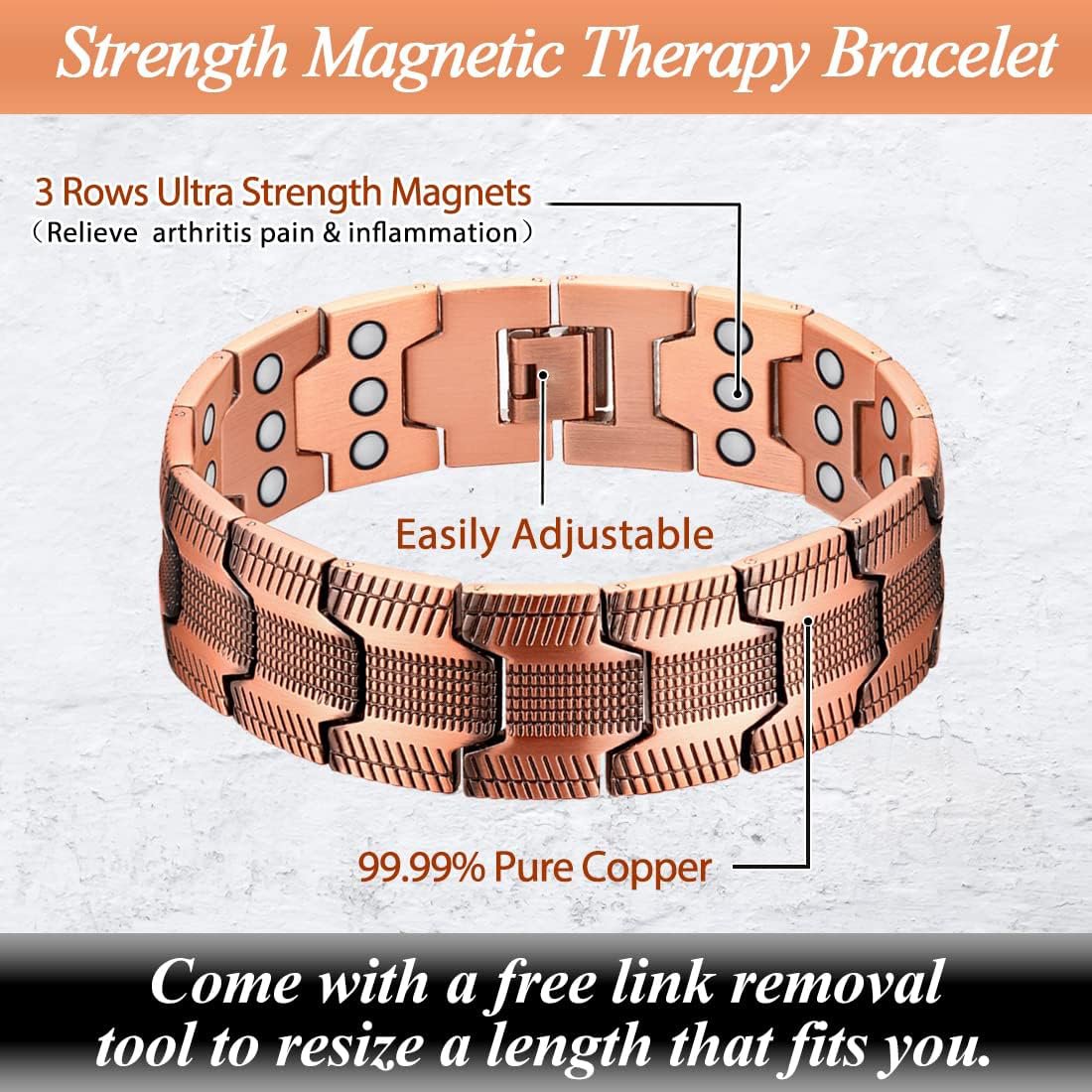 🎅 Early Christmas 49%OFF-3X Pure Copper Magnetic Bracele