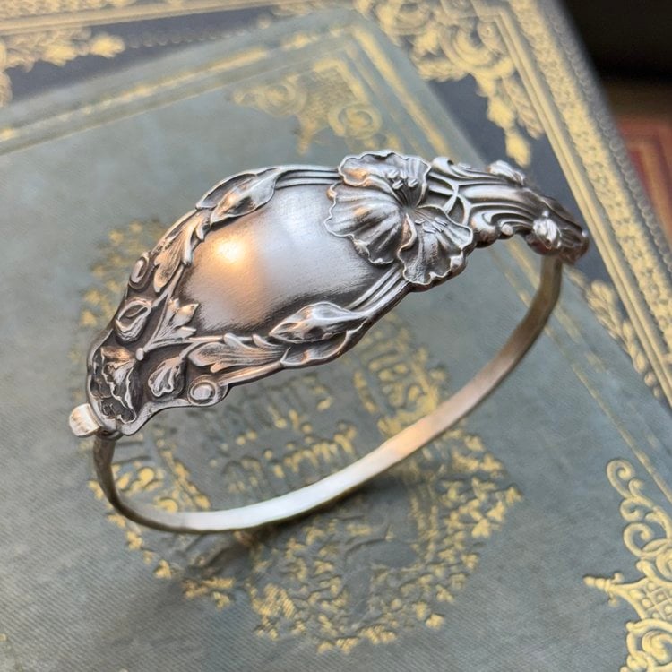 🔥LAST DAY 50% OFF✨Handmade Sterling Spoon Bangle - Made From Authentic Silver-Plated, Vintage Silverware