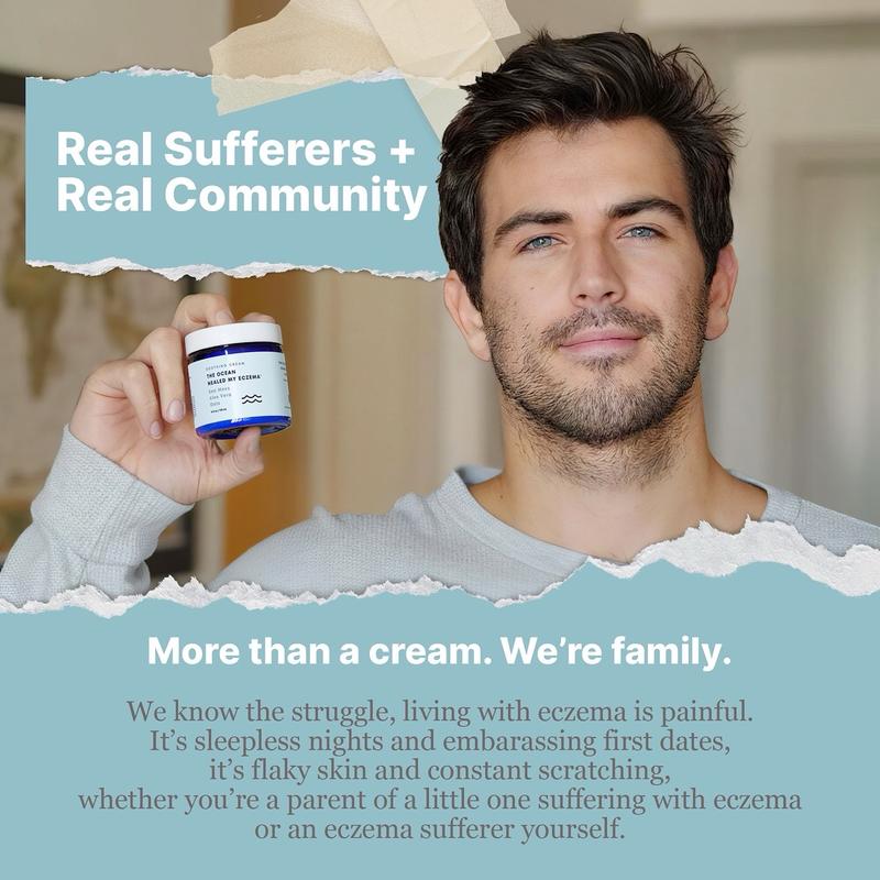 Natural Soothing Cream with Sea Moss & OatsEczema & Psoriasis Relief - Ocean Minerals- for Sensitive Skin-Hydrating Eczema Cream for Dry Skin