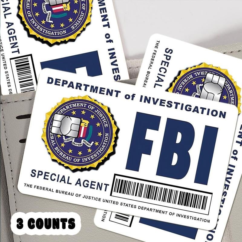 🕵️♂️ Secret Agent Card Skins Kit: FBI/ICE Designs • Cosplay & Gift Stickers