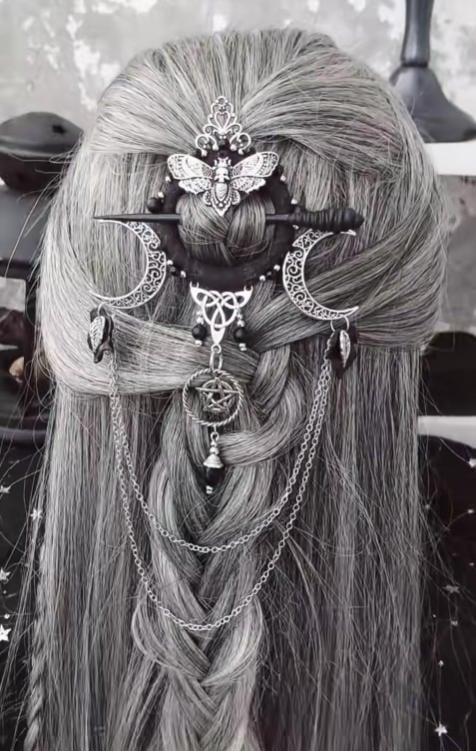 🔥LAST DAY 50% OFF🧙♀️Handmade Goddess of the Night Witchy Hair Pin