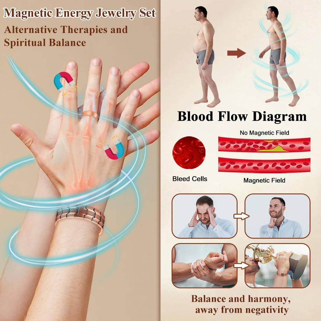 🎅 Early Christmas 49%OFF-3X Pure Copper Magnetic Bracele