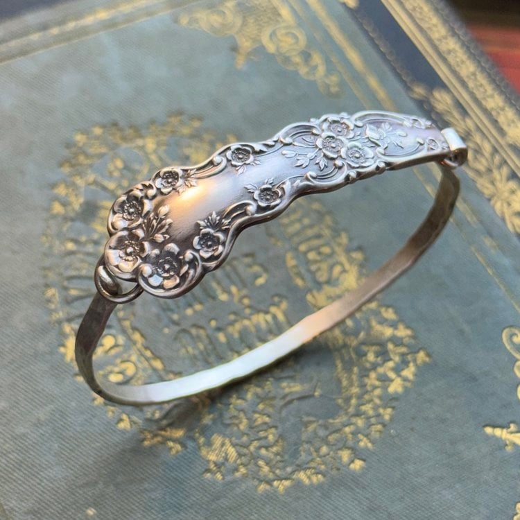 🔥LAST DAY 50% OFF✨Handmade Sterling Spoon Bangle - Made From Authentic Silver-Plated, Vintage Silverware