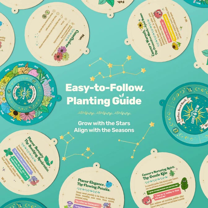 🔥Last Day 49% OFF -💥Zodiac Seed Bank with Moon Calendar Gardening Gift 🌙 Moon-Guided Gardening Instructions Included