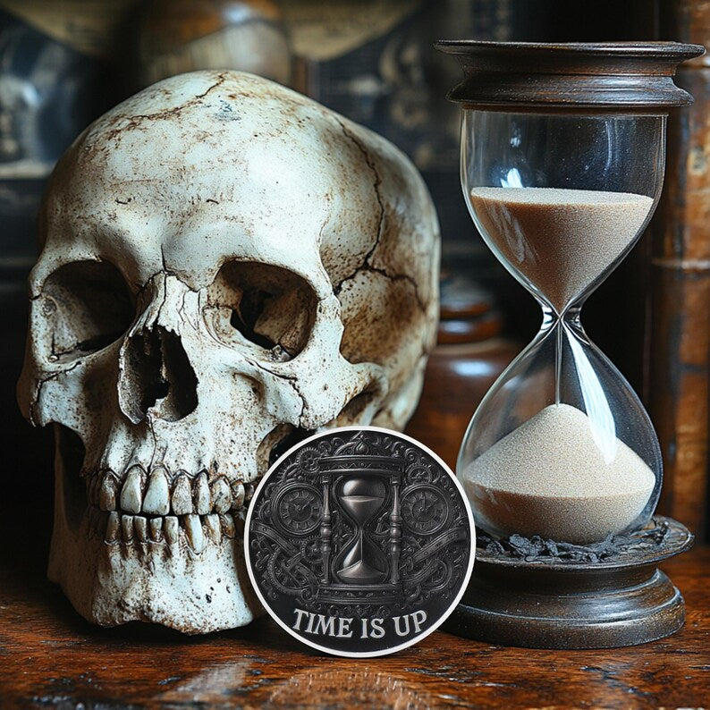 Memento Mori Coin Daily Practice Stoic Chip, Game Over Skull Challenge Coin