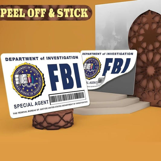 🕵️‍♂️ Secret Agent Card Skins Kit: FBI/ICE Designs  • Cosplay & Gift Stickers