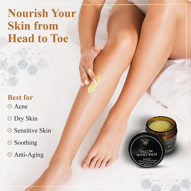 🍊Skin Care Hot Sale 49% OFF 🎁- Organic Grass-Fed Beef Tallow Balm with Raw Honey