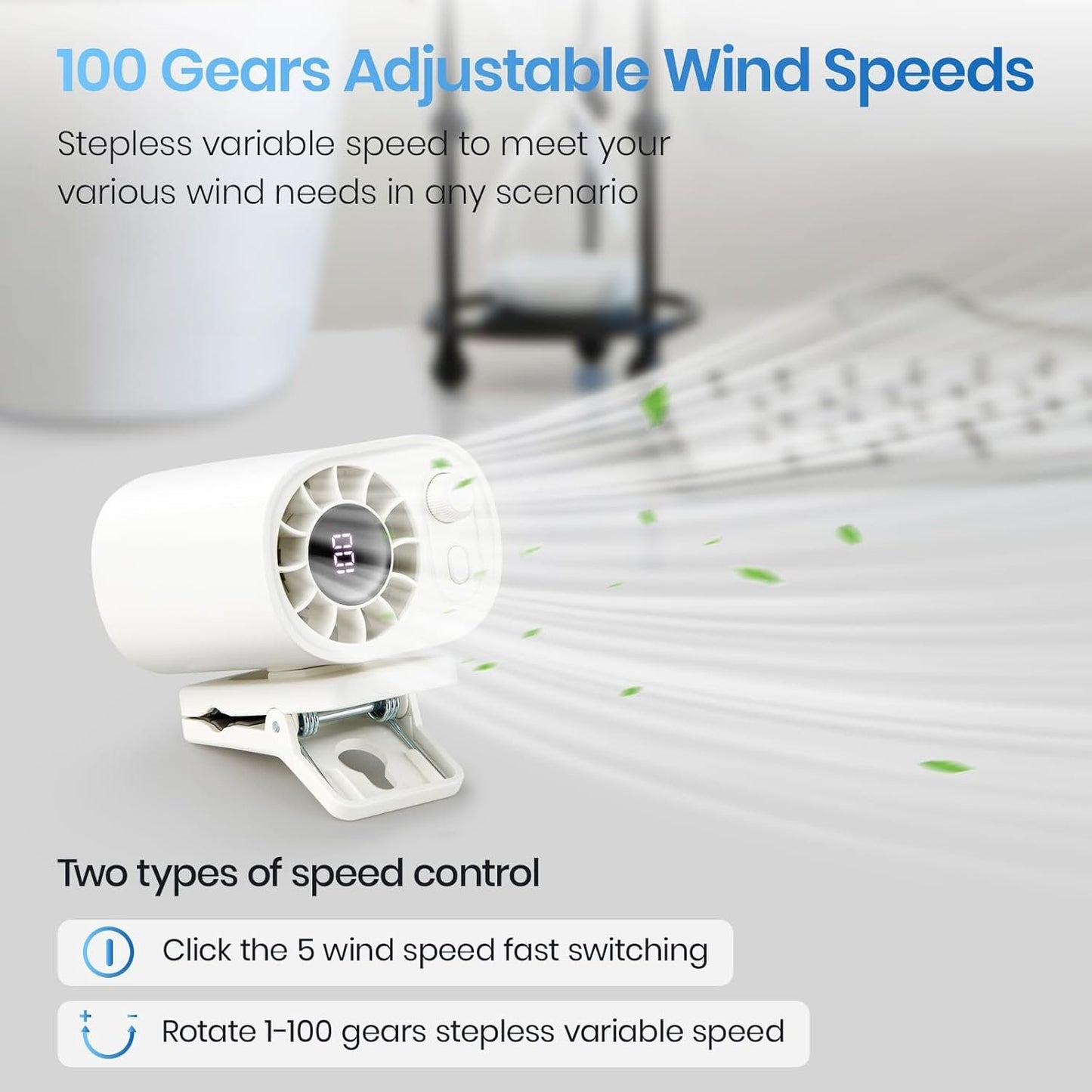 🔥Hot Sale 49% OFF✨ Car Clip On Fan with LED Display