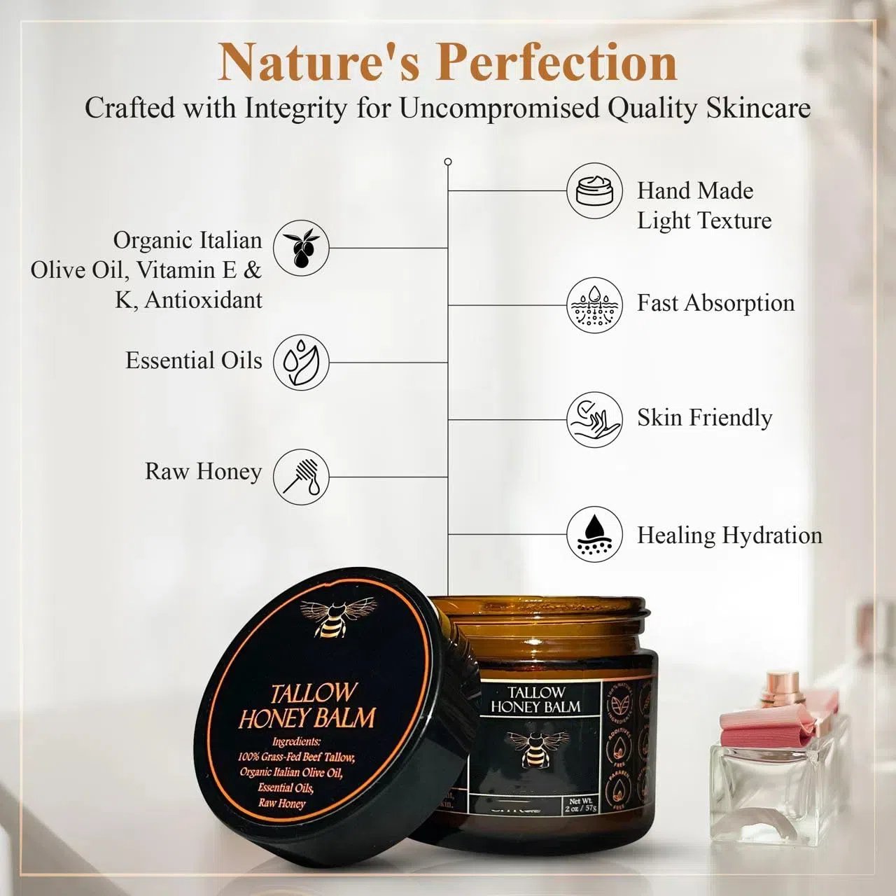 🍊Skin Care Hot Sale 49% OFF 🎁- Organic Grass-Fed Beef Tallow Balm with Raw Honey