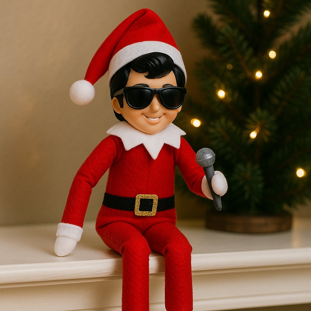 Elvis Christmas Elf Doll