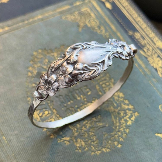 🔥LAST DAY 50% OFF✨Handmade Sterling Spoon Bangle - Made From Authentic Silver-Plated, Vintage Silverware