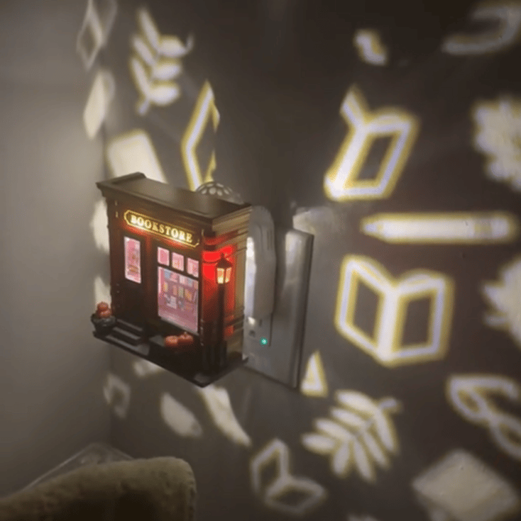 📚Micro Bookstore Night Light With Pumpkins🎃