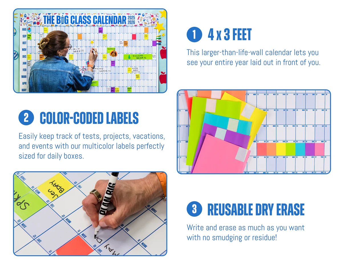 🎁Last Day Promotion 49% OFF🔥The Big Class Academic Calendar (August 2025 to July 2026)