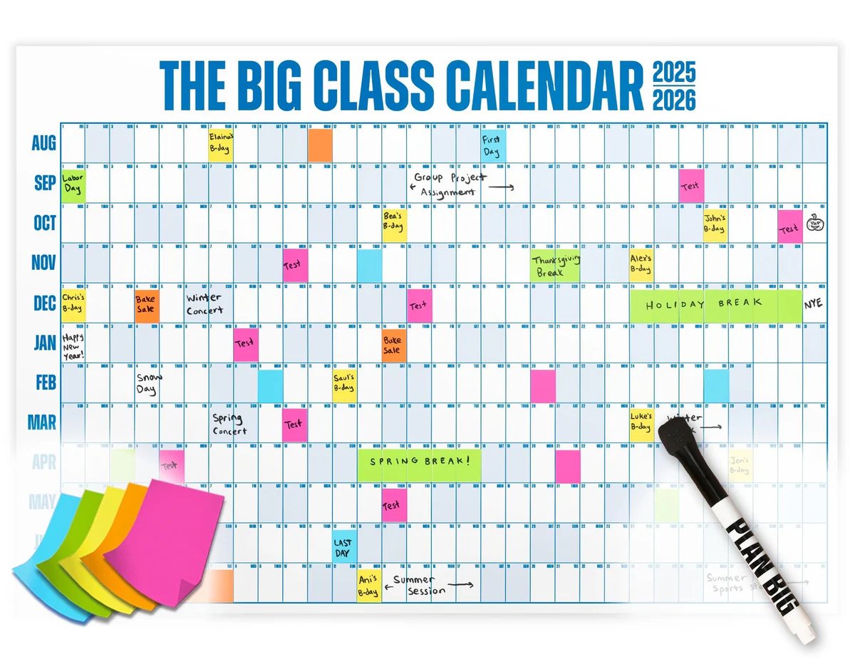 🎁Last Day Promotion 49% OFF🔥The Big Class Academic Calendar (August 2025 to July 2026)