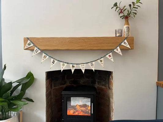 🎄🚩 12 Days of Christmas Hand - Embroidered Bunting: Craft Your Festive Tradition
